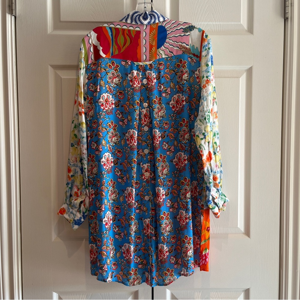 John Mark Multi Patch Collared Tunic Blouse Top S… - image 7